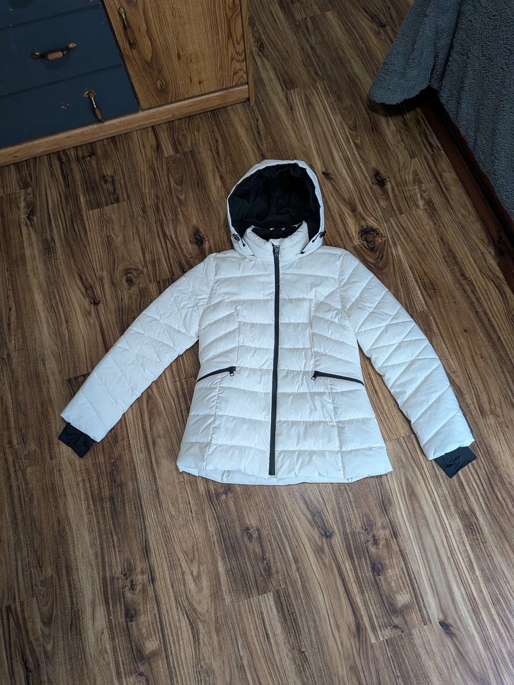 Laura Hooded Quilted Puffer Jacket - White